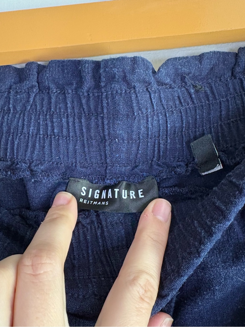 Reitmans Linen Blend Pull On Pants Navy 14 Petite - Picture 3 of 9